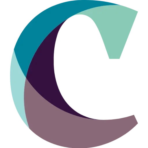 Colorful abstract letter C design.